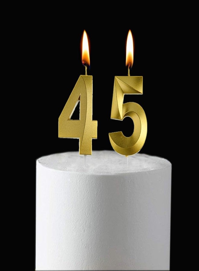 Qj-solar شموع ذهبية لعيد الميلاد 45 و 54، زينة كعكة عيد الميلاد 45 و 54، شموع كعكة عيد الميلاد 45 للرجال أو النساء - Image 5